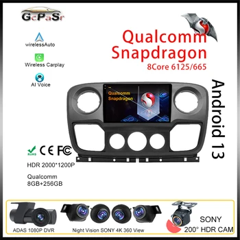 Qualcomm Android Для Renault Master Nissan NV400 Opel Movano 2010-2021 Авторадио Стерео Головное Устройство Мультимедийный Плеер GPS