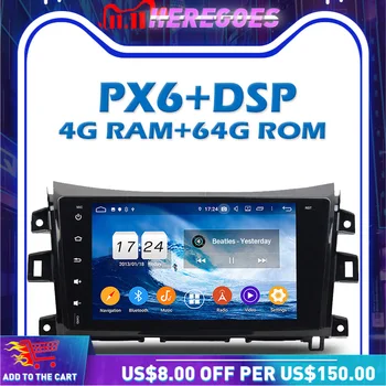 PX6 DSP IPS Android 10,0 4 ГБ 64G ROM Автомобильный DVD-плеер GPS Wifi Bluetooth 5,0 RDS Радио авторадио Для Nissan NAVARA 2016 Слева справа