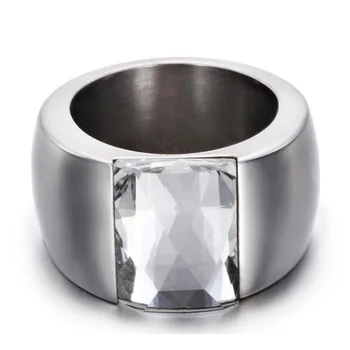 Модное кольцо с кристаллами из нержавеющей стали, женские обручальные кольца из титана для женщин
