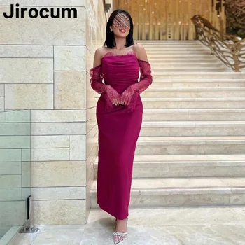 Jirocum Элегантное платье для выпускного вечера без бретелек, сексуальное женское красное кружевное плиссированное вечернее платье для вечеринки, платья для официальных мероприятий в стиле Русалки на заказ