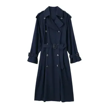 Женская мода 2023 года, Толстый теплый пояс, Свободная куртка-ветровка в стиле ретро, парка Оверсайз с длинными рукавами, женское пальто, шикарный топ