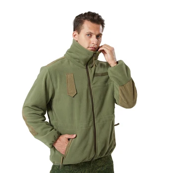 Мужская тактическая куртка TRVLWEGO для кемпинга, легкая флисовая теплая верхняя одежда Polar со стоячим воротником на молнии, пальто для бега, пеших прогулок