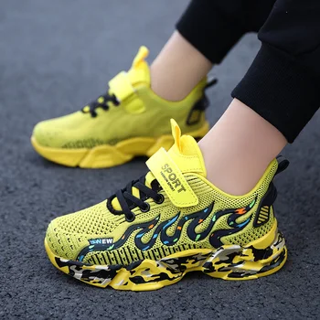 Детские теннисные туфли, сетчатые дышащие кроссовки для бега, Новинка 2023 года, легкая нескользящая спортивная обувь для мальчиков