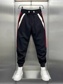 Мужские спортивные брюки топового бренда, полосатые лоскутные брюки для бега на открытом воздухе, новейшие высококачественные брюки
