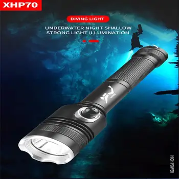 Фонарик для дайвинга Xhp70 3 уровня 1500-1800 люмен Профессиональный Водонепроницаемый Супер Яркий фонарь для ночной рыбалки Горячая распродажа