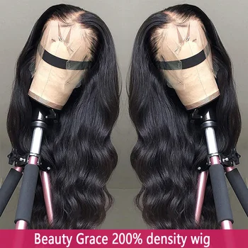 Бразильские парики из человеческих волос на кружеве 13x4 для женщин HD Прозрачный парик на кружеве 30 32 дюймов Объемная волна Парик на кружеве Красота